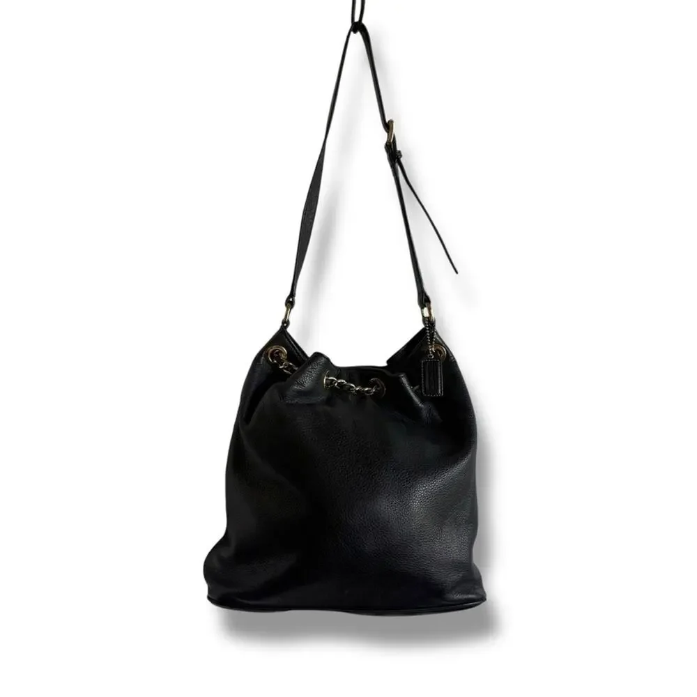 MICHAEL Michael Kors Black and Gold Shoulder Bag with‎ Chain Detail Bucket